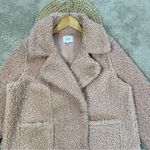 J.O.A. Women’s Reversible Teddy Faux Shearling Coat Oversized in Dusty Pink L Photo 3