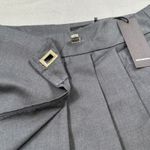 Forever 21 NWT  Gray Mini Skirt S Womens Pleated Wrap A Line Buckle Detail Short Photo 8