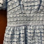 Amy Lynn Blue Crochet Lace Heart Shapes Puff Sleeves Tiered Mini Dress Small S Photo 4