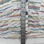 Habitat  Button Down Shirt Colorful Stripe 3/4‎ Sleeve Pockets White L Photo 2