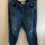 Torrid  High Rise Straight Ripped Knees Fray Hem Jeans Photo 0