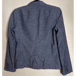 J.Crew Womens Size 4 Chambray Denim Blazer Jacket Lined 2 Button Preppy Beach Blue Photo 1