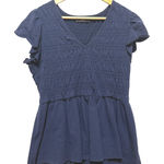 Lane Bryant Y2K  Babydoll‎ Top 14/16 Smock Ruffle Flutter Sleeve Peplum Cottage Photo 0