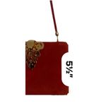 STUNNING Rodo Red Suede Handbag w Gold Embellishment Closure Handmade in Italy Photo 8
