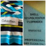 Calvin Klein  Women's Shift Dress Boat Neck Blue Black Stripe Jersey Knit Size 14 Photo 8