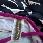 Tommy Bahama Graphic Jungle Shirred Bandeau Navy Blue Halter One Piece Swimsuit Photo 2