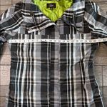 Luii Woman Black/White/Gray 3/4 Sleeve Jacket/Rain Coat with pockets. Black Size M Photo 2