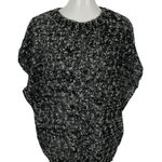 Alberto Makali  Charcoal Black White Knit Sweater Poncho Medium Photo 0