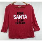 Victoria's Secret  Womens Size XL "Dear Santa I Can Explain" 3/4 Sleeve Top New Photo 0