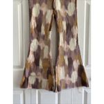 Versona  Womens 6 Tan Mauve Bell Bottom Jeans Raw Hem Boho Hippie Photo 2