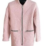 Bershka  Lagenlook Dusky Pink Wool Zip Up Knit Jacket Photo 3