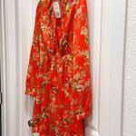 Forever 21 Bird with flower orange dress with neck bow tie Photo 3