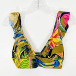 Aerie  Ruffle Longline Bikini Top Tropical Print Heirloom Size Small Photo 2