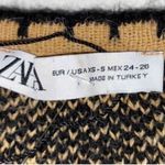 ZARA Patchwork Brown/Yellow Wool Blend Oversized
Sweater(Size XS-S) Photo 5