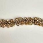 Lisner Vintage Two Tone Brown Tan Foliage Gold tone metal Bracelet Orange Photo 5