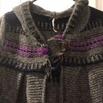 Free People  Gray Sweater Gretel Swing Hooded Cardigan Wool Angora Size XS GUC Photo 9