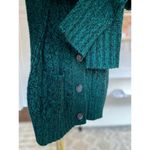 st. john's bay St John’s Bay Button Up Cardigan Green Cable Knit Cozy Cottagecore Granola Lagen Photo 3