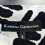 Karina Grimaldi Silk Black & White with Pink Piping Zip Front Mini Dress Sz S Photo 7