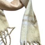 Anthropologie NWOT BY Elegant Beige and White PASTEL Fringe Blanket Scarf Photo 4