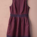 The Limited  Red & Navy Polka Dotted Dress Size 4 Tall EUC Photo 2