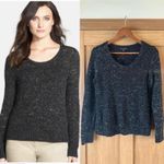 Eileen Fisher  Black Marbled Chunky Knit Scoop Neck Sweater Women’s size Medium Photo 1