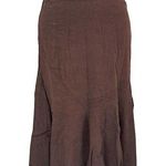 Larry Levine  Brown flowy Linen skirt size 10 Tulip Hem Photo 0