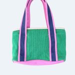 The Sak Gina Small Canvas Tote Kelly Green Pink Navy Colorblock Preppy Photo 1