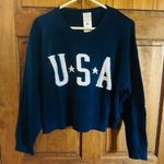 Nordstrom USA sweater! Cute Navy crop American patriotic sweatshirt women’s size XL! Photo 0