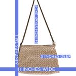 FALOR WOVEN NATURAL TAUPE LEATHER DETACHABLE CROSSBODY "LONDRA" BAG Tan Photo 11