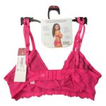 Adored By Adore Me Mandy Triangle Bra Lace Mesh No Wire Unlined Hot Pink Size Small NWT Photo 1