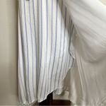 Lulus NWT  Adoring the Weekend White Blue Striped Wrap Midi Dress, Sz Medium Photo 5