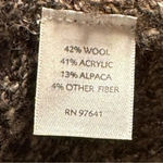 J. JILL Brown Marled Full Zip Mock Neck Sweater Vest Wool Blend Rib Trim Size M Size M Photo 4