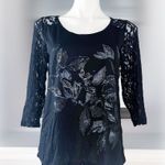 Buckle ’s Daytrip Black Lace Top, Size M New w/Tag Photo 1