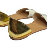 Loeffler Randall new ❁ Sawyer Snake Flat Sandals ❁ Ivory Metallic Gold Leather ❁ Photo 4