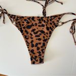 Women's 2 Piece Bikini Set Leopard Cheetah Print Halter Tie Triangle Top Black Size M Photo 4