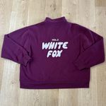 White Fox Boutique White Fox Sweatshirt Offstage Zip Front Size M/L in Red Velvet Photo 2