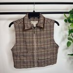 Marsh Landing Vintage VTG  Cropped Plaid Wool Blend Vest size S Small Photo 4