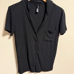 SKIMS Black Rib Lounge Shirt Pajama Top- Size XS Photo 2