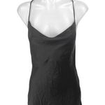 ZARA  Black Sleeveless Silk Satin Cowl Neck Cross Cami Tank Mini Slip Dress XS Photo 0