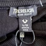 True Religion Cropped Corset Tee L Jet Black Ribbed T Shirt Front Logo New Photo 3