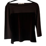 Max Studio  Y2k Mocha Chocolate Brown Velvet Panel Long Sleeve‎ Whimsigoth Witchy Photo 0