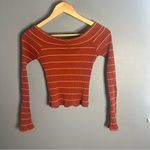 Urban Outfitters UO silence + noise burnt orange stripe off shoulder ribbed top Photo 2