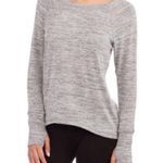 Athleta Shiva Linen Metallic Shimmer Long Sleeve Top in Gray Heather Size XS Photo 0