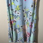 Nicole Miller Light Blue Floral Sleeveless Swing Drop Waist Dress Size 6 Photo 3