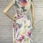Vintage 70s/80s Chiffon Rose Print Floral Wrap Dress XS Multi Photo 5