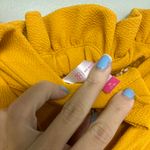 No Boundaries Gold Flowy Widelegged Pants With Cuffs And Ruffles Photo 1