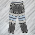 Etro Silk Multi Pattern Straight‎ Leg Pants Black White Blue Size 10 Euro 46 Photo 5