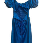 Princess Polly 603. Nakita Blue Satin Puff Sleeve Cut Out Dress 4 Photo 0