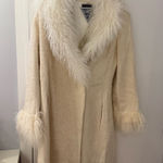 Marvin Richards  Faux Fur Coat Cream Photo 0
