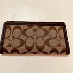 Coach HAMPTON BY BROWN SIGNATURE MONOGRAM TRIPLE WALLET AND LEATHER-TRIMMED CHECKBOOK Photo 7
